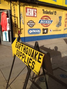 Getting an overabundance of supplies in case of rain, sleet, snow or The Big One this year or next.