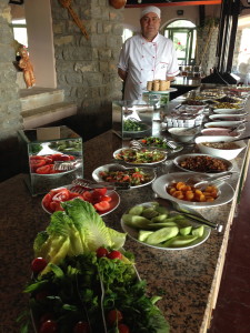This typical breakfast buffet was included in the cost of The Idiot's €17 room at the Patio Beach Club Resort in Akbük, Turkey.