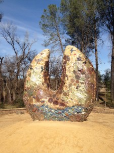 Earthstone is one of Colleen Barry's numerous mosaic sculptures in the arboretum at the Turtle Bay Exploration Park.