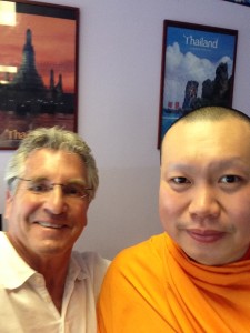 The Idiot regularly practices  The Middle Way Meditation with Brother Monk Piya, a Thai monk who visits Redding once a month.