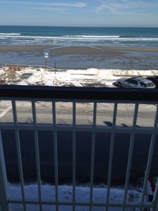 View from The Idiot's suite at the Nantasket Beach Resort on the Atlantic Ocean south of Boston.