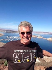 The last picture of The Idiot taken above Lake Mead in Nevada before he walked into Arizona (and lost an hour).