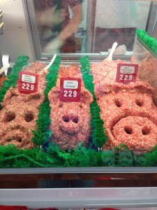 These little piggies really did go to market but the facial art offended some R&R clients.