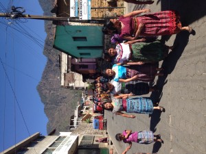 Mayan women leaving a political meeting in San Pablo la Laguna.