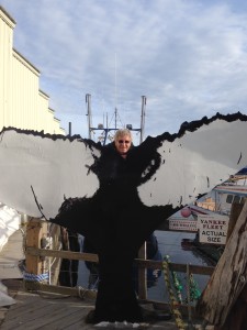 Looking for a whale tail? The Idiot found this one just behind the Lat 43 restaurant on the Gloucester port. (Photo: Liz Chapin)