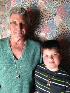 In South Berwick, Maine, 9-year-old Seamus Henry said he didn't own a suitcase but gave The Idiot a necklace "so I'll feel like I'm with you."  (Photo: Liz Chapin)