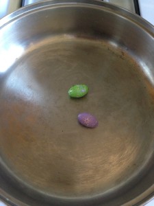 The Idiot is delicately preparing his contribution to the "Hippity Hop...I Spy An Egg In the Pool 2015 Easter Egg Bash" that may have kids under 12 getting a bit competitive while they dive for eggs at the YMCA.