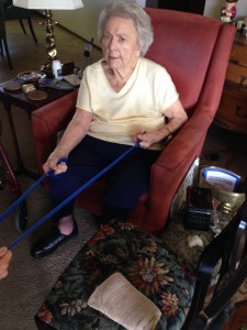 His mother's trainer uses bands, balls and bluster to bolster her muscles, mind and mania.