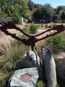 The memorial plaque at Turtle Bay in Redding, CA, reads: "Patriot, 2004-2013, You will soar in our hearts forever."