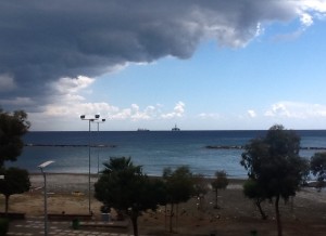 View from the bedroom of my MedTrekking squat on the Limassol seafront. 