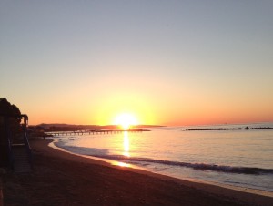 A 6:03 am sunrise and a 7:27 pm sunset give The Idiot long MedTrekking days between Limassol and Paphos in Cyprus.