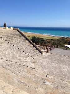 Seats at the theater in the Kourion Archeological Site still feature sea views.