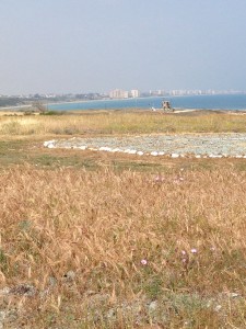 The distant remains of Famagusta can't be reached by MedTrekking on the coast.
