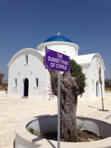 A peaceful Greek Orthodox chapel on the seaside at "The Sunset Point of Cyprus."