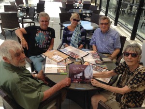 The Idiot, Liz Chapin and Michael Knipe shared mutual friend Marion Kaplan's just-published book "So Old A Ship," about her adventures on Arab dhows, with Andy and Marian Torchia during lunch near MacKenzie Beach in Larnaca, Cyprus.