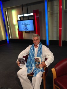 The Idiot was joined on "A Cup of Conversation," hosted by Can Gazi, by fellow MedTrekker Liz Chapin and "The Idiot and the Odyssey II" editor Michael Knipe. (Photo: Liz Chapin)