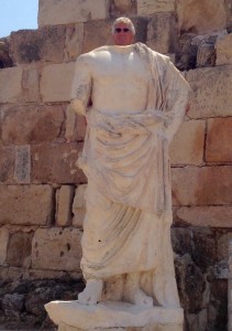 The Romans -- who ruled Salamis after the Assyrians, Greeks and Persians -- built one public latrine that could handle 44 simultaneous users. (Photo: Liz Chapin)