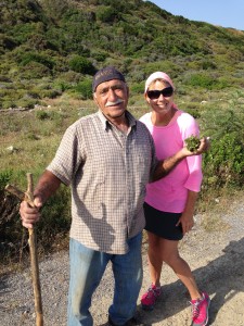 Liz Chapin collected capers with this Cypriot farmer.