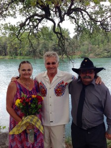 The Bakers renewed their vows on the exact spot they were married a decade ago.  The key to their successful marriage?  "Taking it a day at a time," they both said.