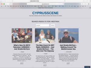 Cyprusscene editors Chris Elliott and Margaret Sheard not only wrote about The Idiot but also joined him on the MedTrek path.