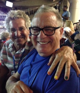 Lord Brooke of Algernon laughs at The Idiot's rainbow-colored fingernails in the Georgia Dome. (Photo: Liz Chapin)