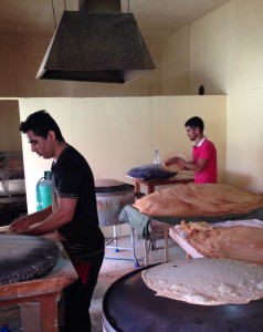 Lebanon: Tasty flatbreads in a bakery south of Beirut.