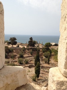 The enticing ruins at Byblos, which is perhaps the world's oldest inhabited city, seen from the top of a 12th century  citadel.