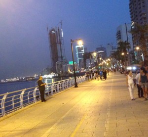 The peaceful seaside promenade in Beirut.