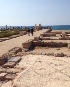 The Idiot stopped  in Caesarea, built by Herod I in 12 BC, to meet with Alexander the Great to discuss the wisdom of walking into and down the coast of Gaza.
