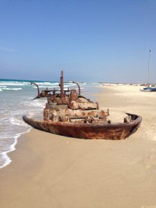 A shipwreck south of Haifa is the largest piece of garbage seen on a beach in Israel.