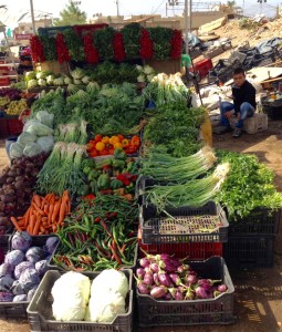 A seaside vegetable stand south of Beirut.