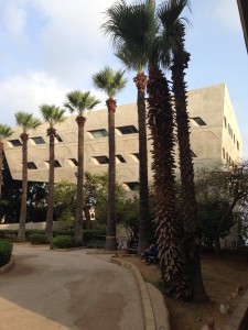 A building on the campus of the American University of Beirut which overlooks the Mediterranean.
