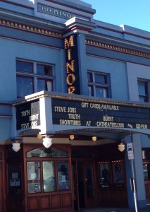 The Idiot enjoys movies in the small Minor Theater in Arcata.