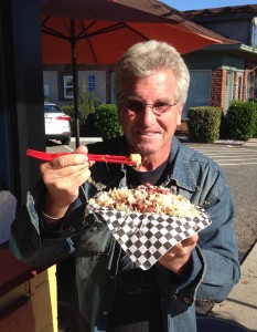 The iconic Buddha Bowl, which accounts for 90 percent of Wilda's business, includes brown rice, red beans, cabbage, avocado, cilantro, jalapenos,  garlic chili sauce and a mysterious Asian dressing. Habitués add tofu or chicken. Cost: $6.50.  (Photo: Marc Beauchamp)