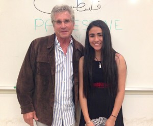 Palestinian Nataly Jomaa --who is spending a year at Shasta High School in Redding, CA -- discussed the challenges and delights of growing up in the State of Palestine.