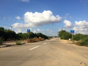 Looking back towards Tel Aviv from the road to the Erez Crossing and the border with Gaza.
