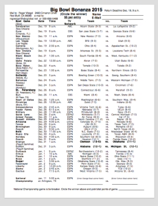 The Idiot can win big money if he chooses the correct winning teams in each of the 43 upcoming college bowl football games.