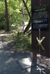 This "X Marks The Spot" sign  prompted The Idiot to  pan for gold without a permit.
