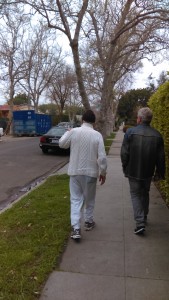 He walked with an old friend on the sidewalks in West Hollywood and... (Photo: Liz Chapin)