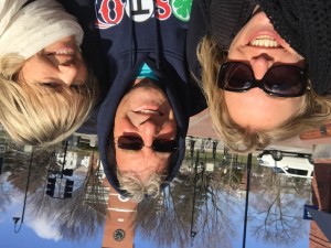 The Idiot, his partner Liz Chapin and his daughter Sonia take a selfie on Church Street in Burlington. (Photo: Sonia Stratte-McClure)
