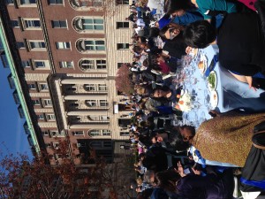 A tranquil outdoor lunch on the Columbia University campus on New York City's Upper West Side is complemented by...
