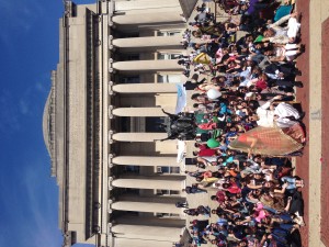 ...a sit-in by protesters at the school's Low Memorial Library.