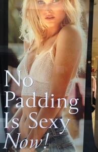 "No Padding Is Sexy Now!"??  Gosh, The Idiot didn't know that padding was ever sexy.  Thanks for the intimate update, Victoria's Secret!