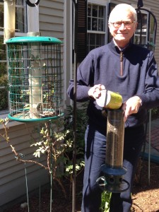 The Idiot's friend Eric Almquist, a man for all seasons, signals the end of winter and advent of spring weather by changing the seasonal mix in his bird feeders in Belmont, MA.