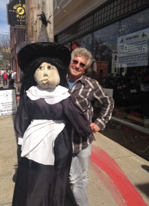 "Witch way?" The idiot asked his favorite sorceress in Salem, MA. (Photo: Liz Chapin)