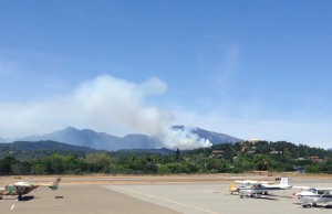 The Idiot and others diners at the Airpark Cafe worried that a controlled burn west on Shasta Divide Ridge west of Redding, CA, was getting out of control.