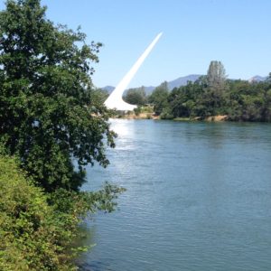 The Idiot stopped to admire Redding's iconic Sundial Bridge while walking along the Sacramento River.