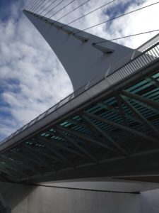 Looking up at/to the Sundial Bridge.