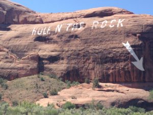 Not even The Idiot missed the sign for "Hole In The Rock."