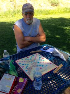 He played Scrabble in the shade on the Animas River with Christian Fryer, a childhood friend from Redding, CA.